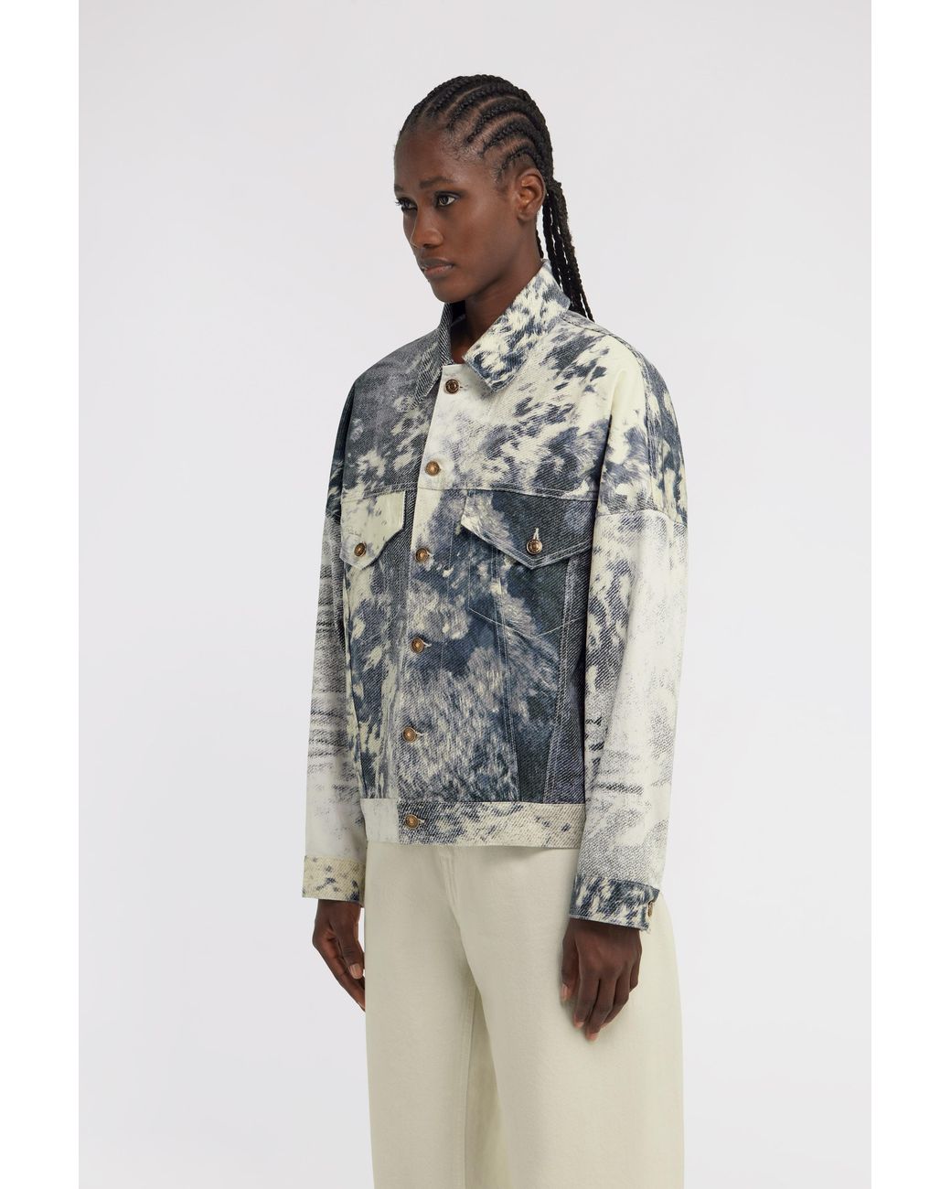 Roberto Cavalli Blue Appaloosa Printed Jacket