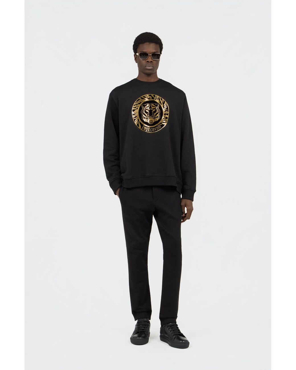 Roberto Cavalli Black Cotton Trousers for men