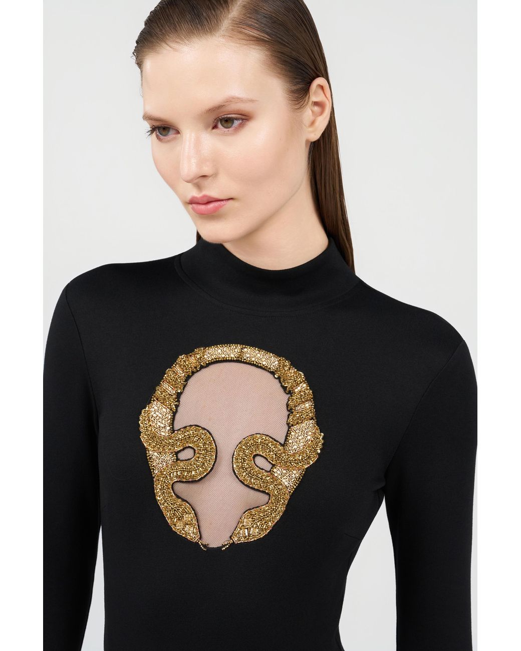 Roberto Cavalli Black Embroidered Top