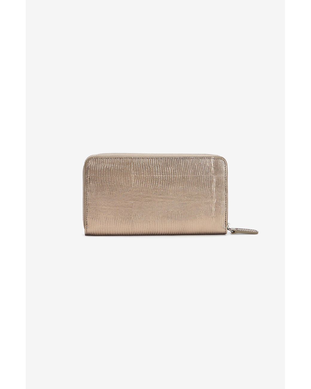 Roberto Cavalli Natural Serpentine Leather Wallet With Zip