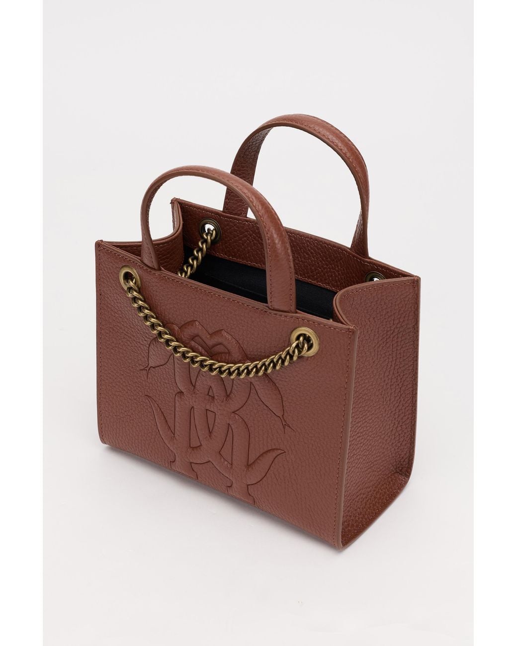 Roberto Cavalli White Mini Shoulder Bag With Monogram Rc