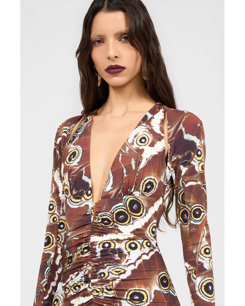 Roberto Cavalli Multicolor Mini Butterfly Print Dress