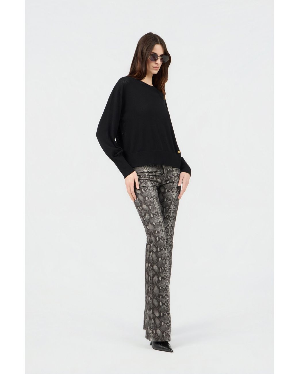 Jeans Stampa Python di Roberto Cavalli in Gray