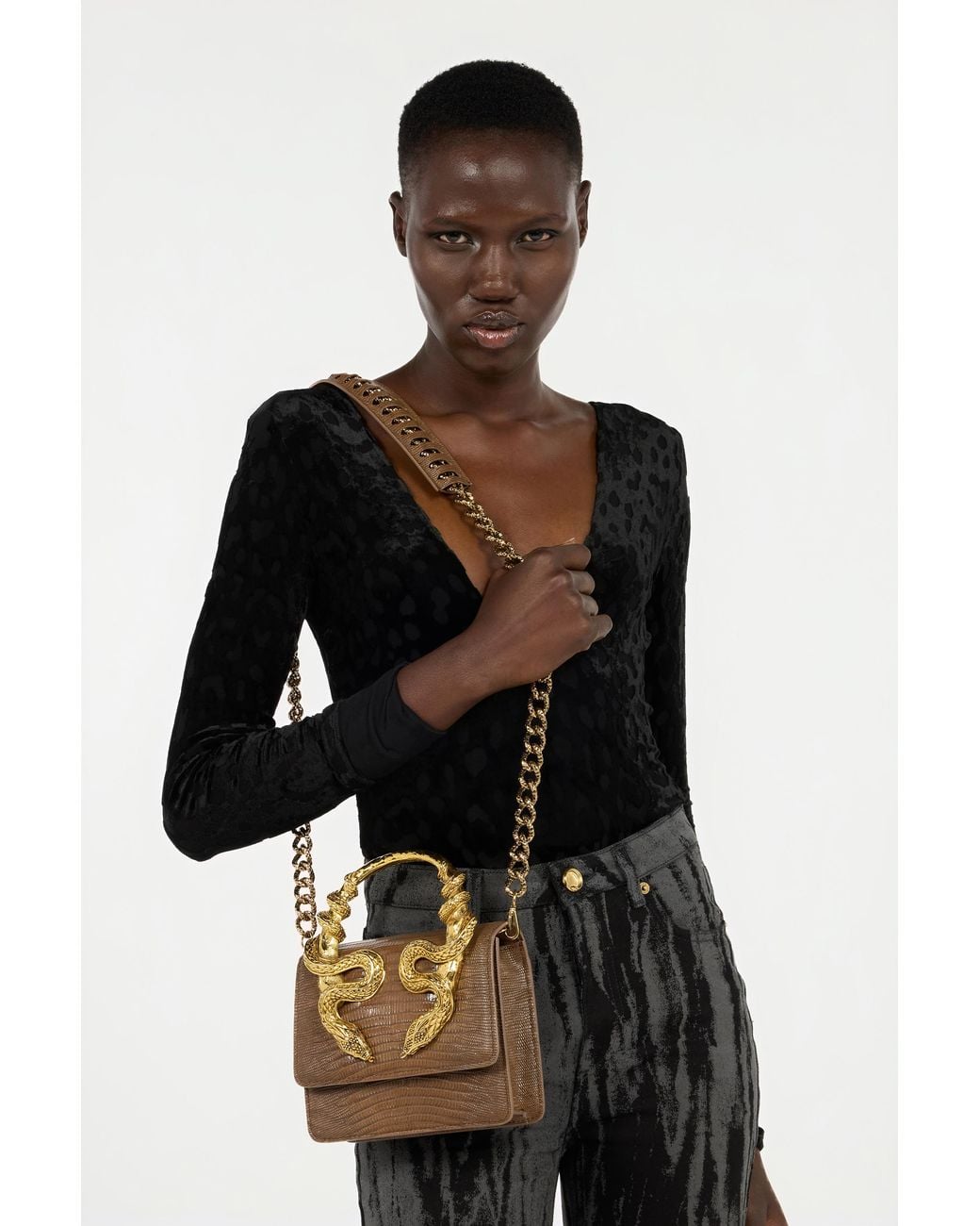 Roberto Cavalli Multicolor Serpentine Tasche