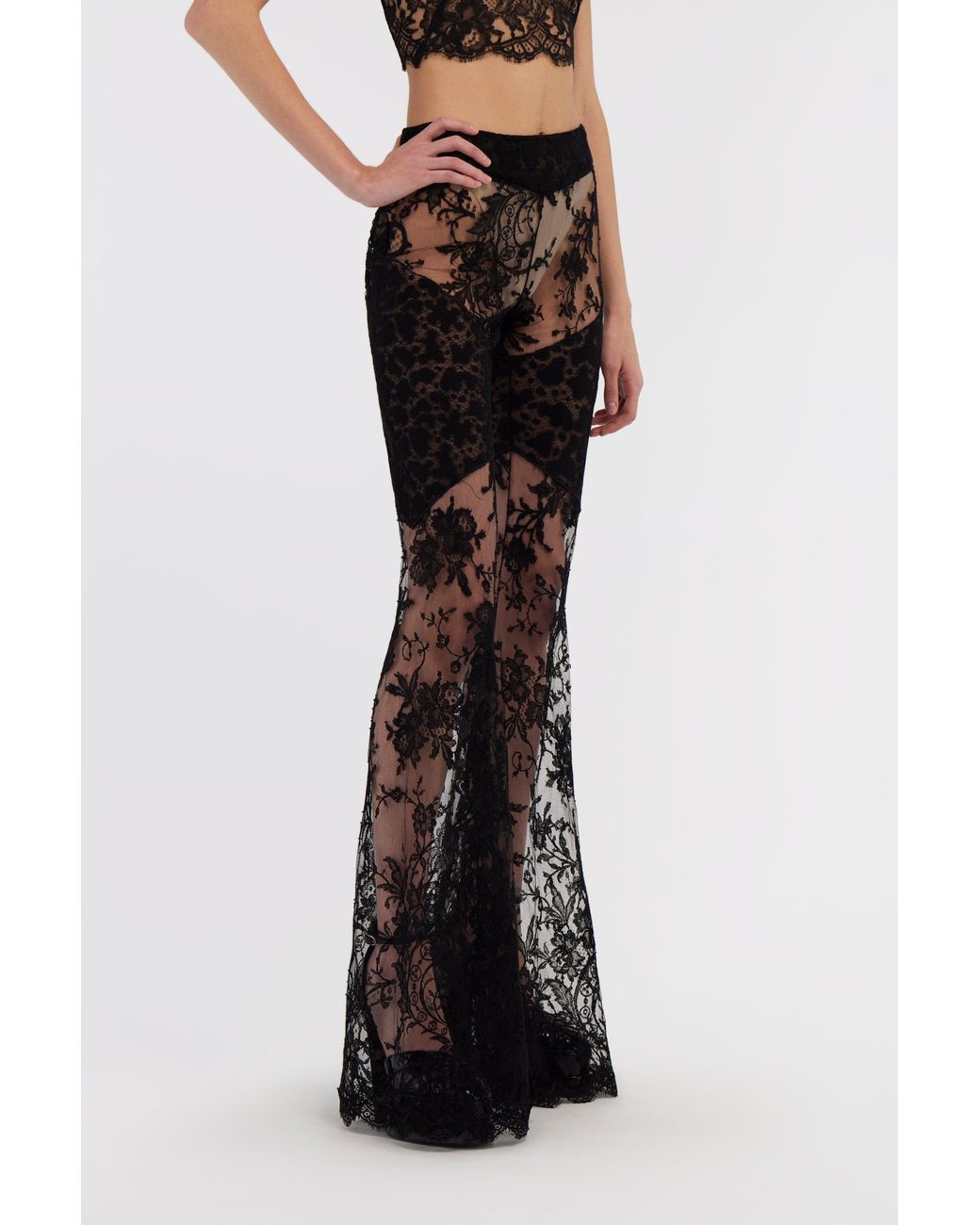 Roberto Cavalli Multicolor Flare Transparent Trousers