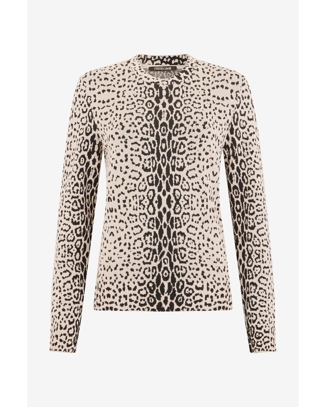 Roberto Cavalli White Jaguar Print Top