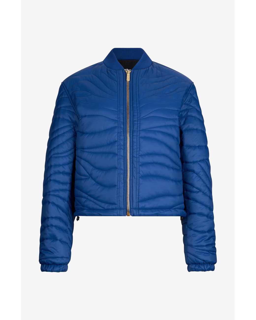 Roberto Cavalli Blue Quilted Bomber Jacket