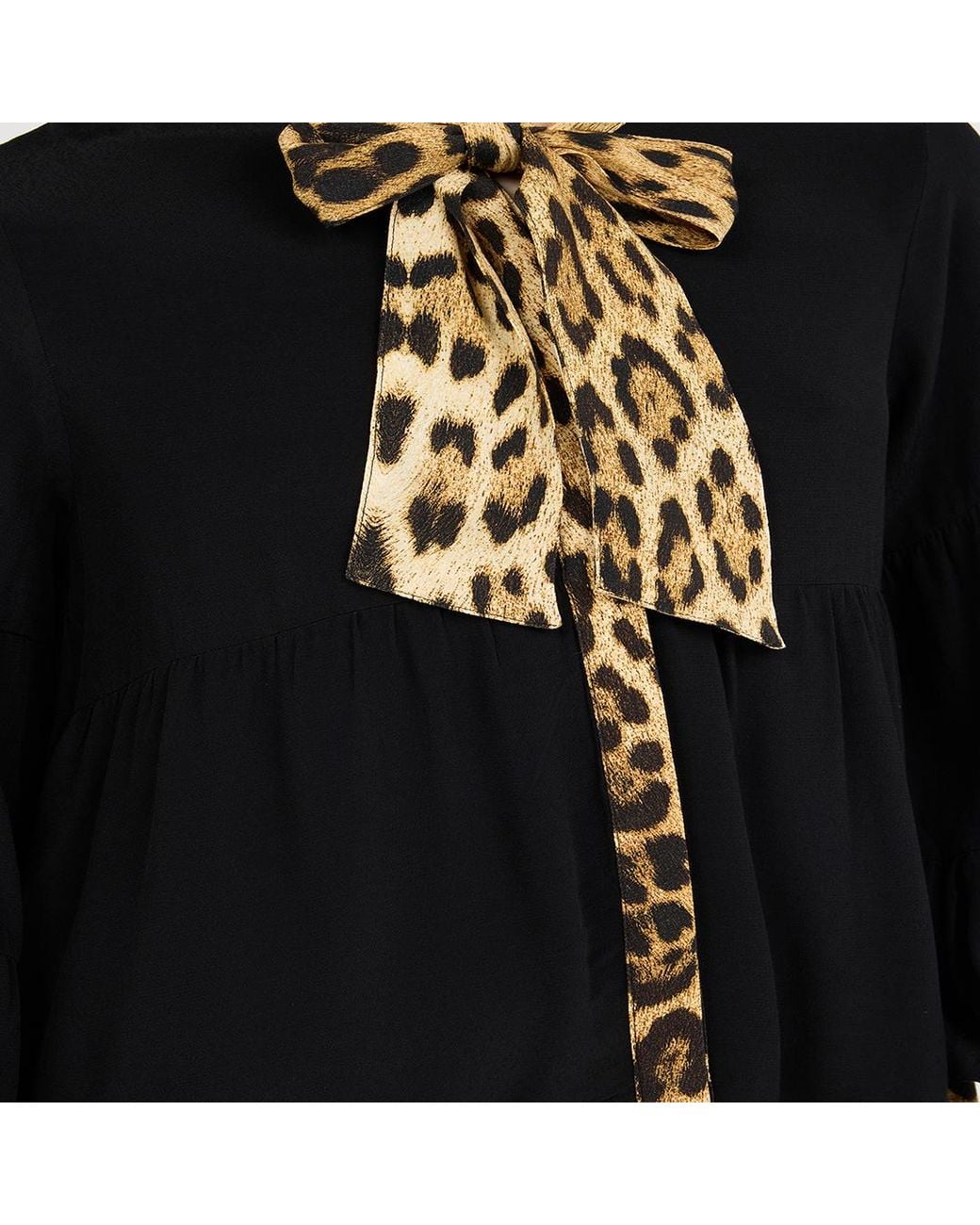 Mini Robe Imprimé Léopard Roberto Cavalli en coloris Black
