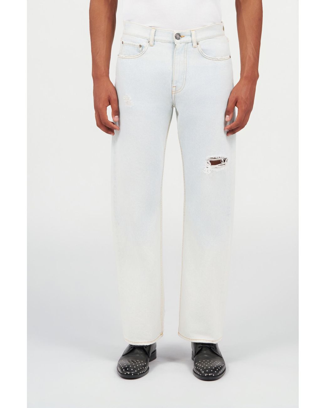 Roberto Cavalli White Light Denim Jeans for men