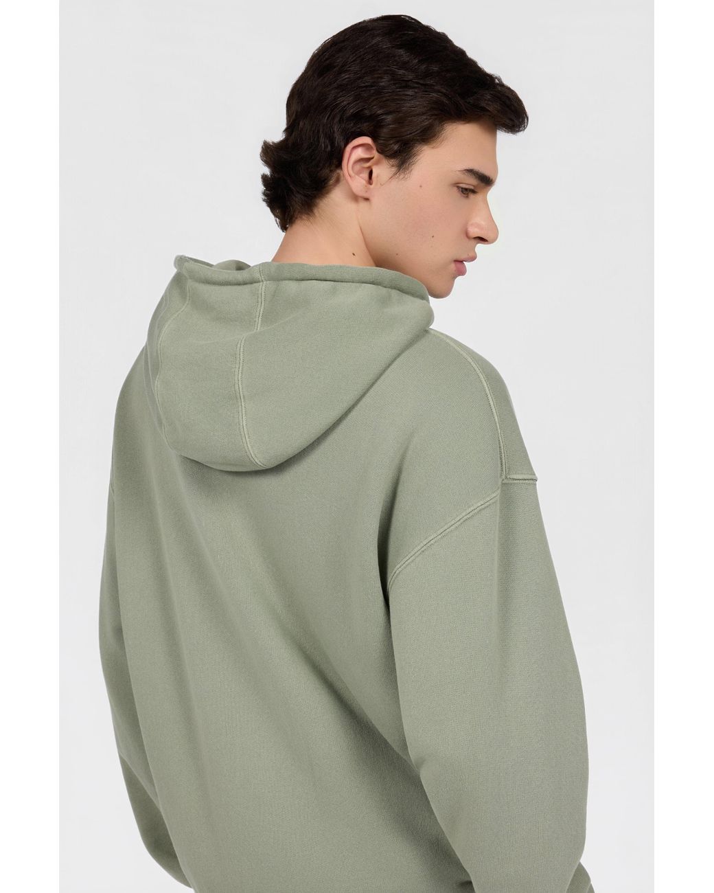 Roberto Cavalli Green Sage Hoodie With Embroidered Snake for men