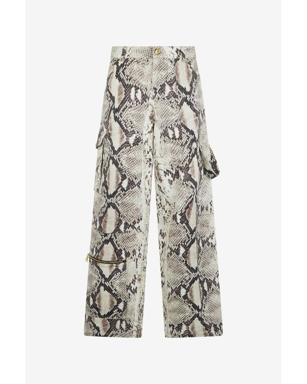 Vaqueros Cargo Roccia Con Estampado Python Roberto Cavalli de color Multicolor