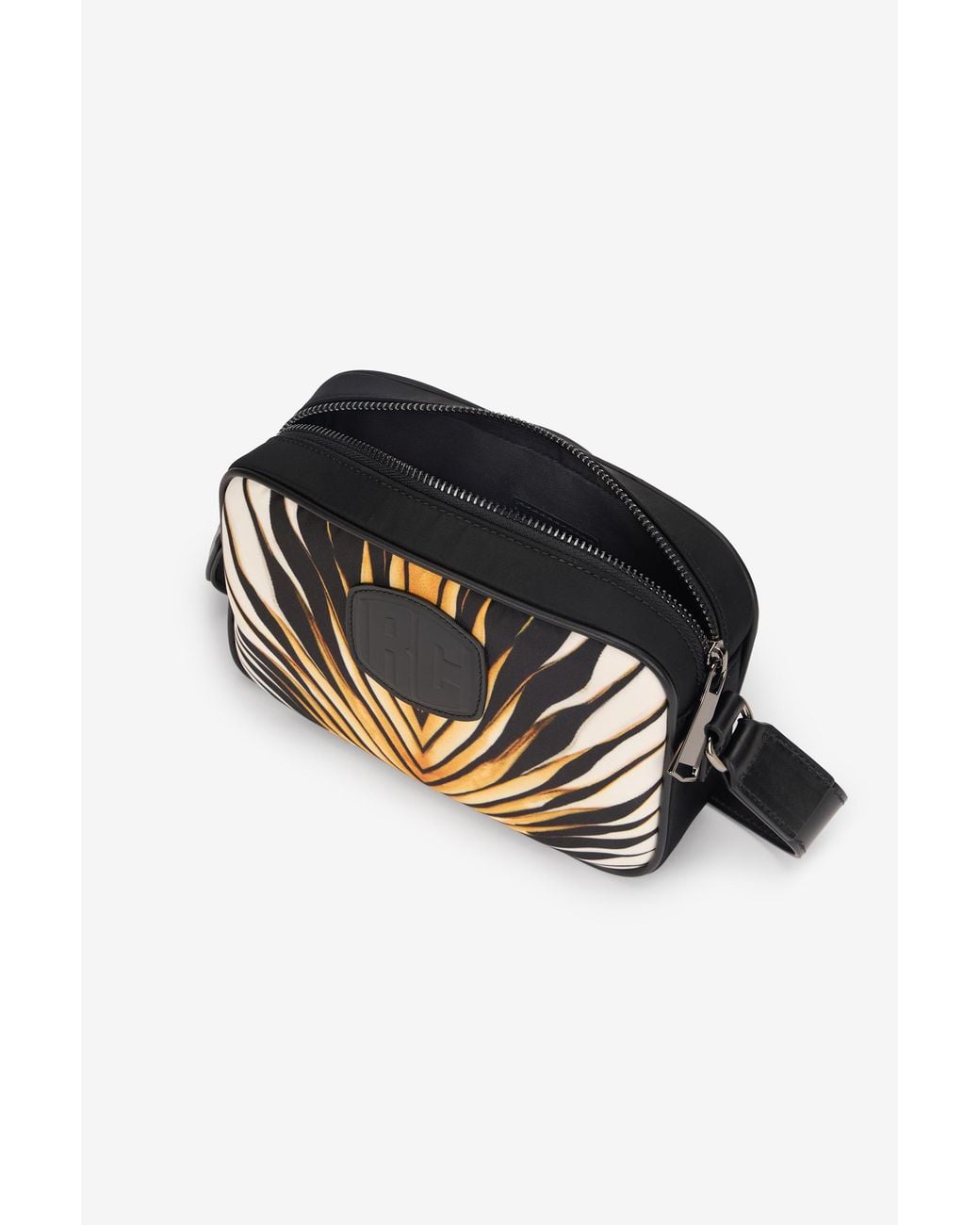 Roberto Cavalli White Camera Bag With Ray Of Print for men