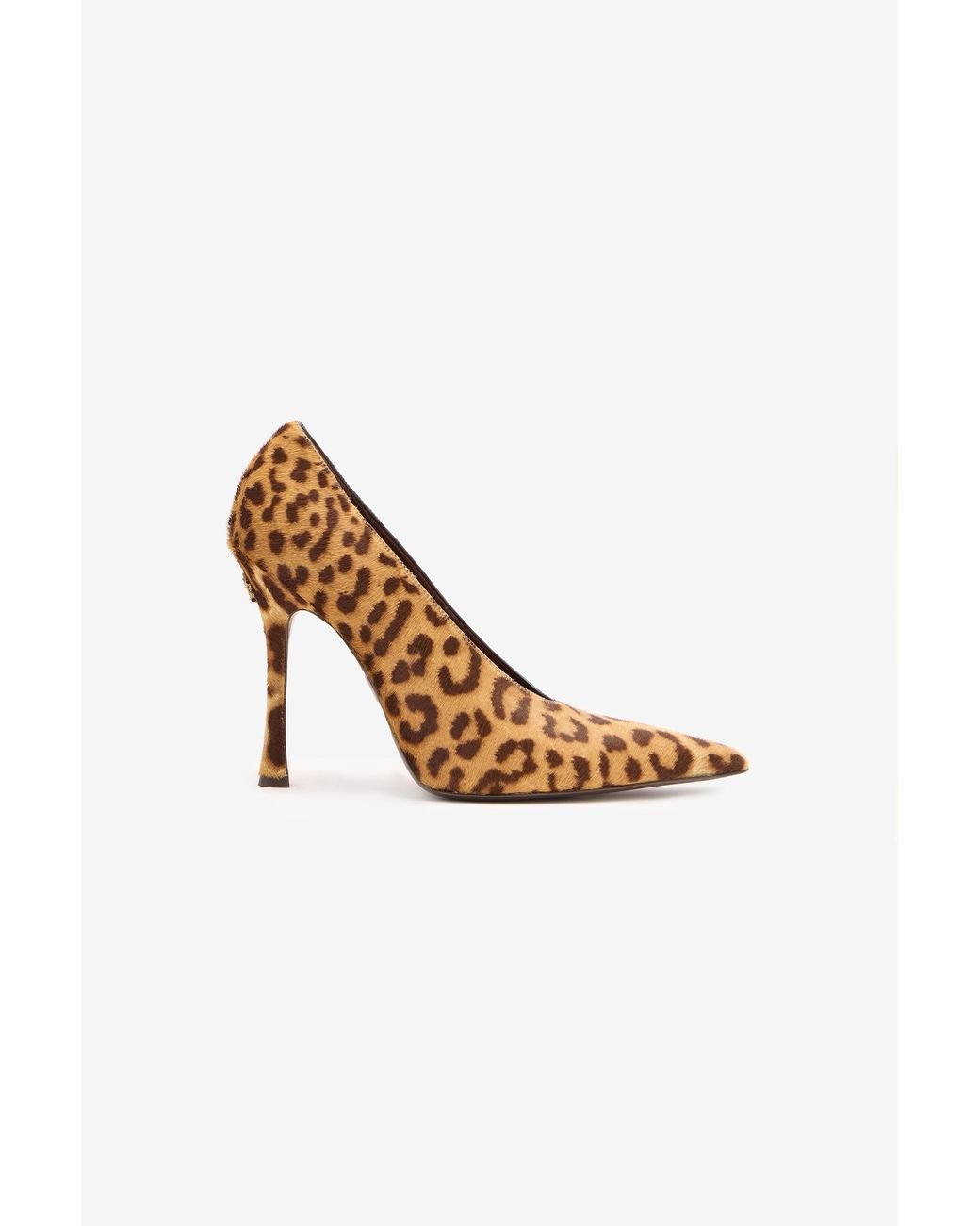 Roberto Cavalli Brown Hairy Leopard Skin Pumps