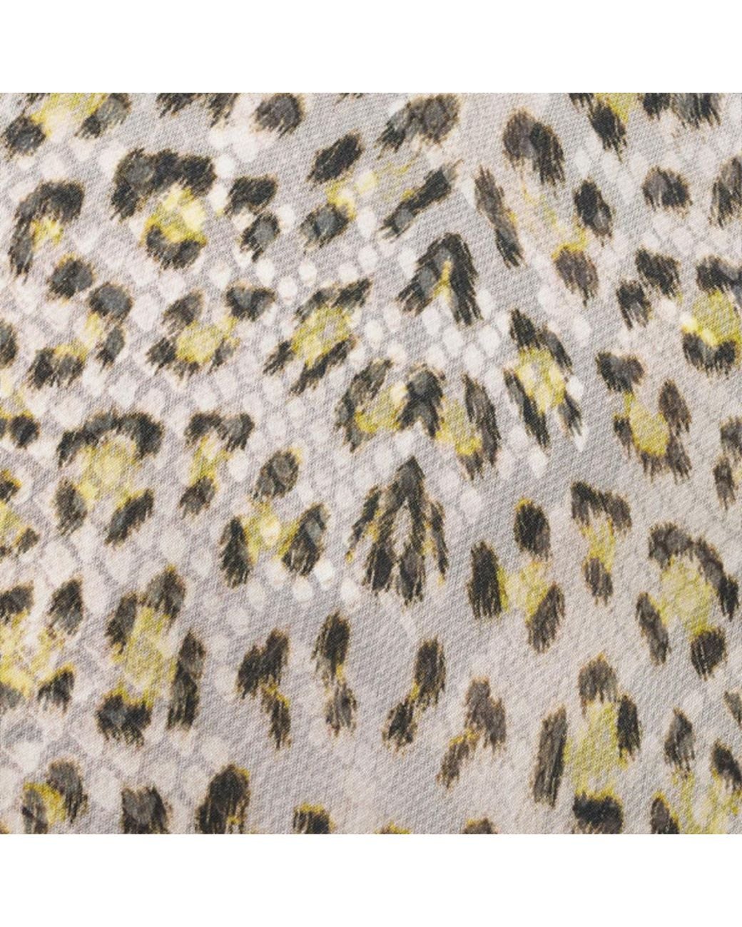 Roberto Cavalli White Baby Jaguar Print Silk Pareo