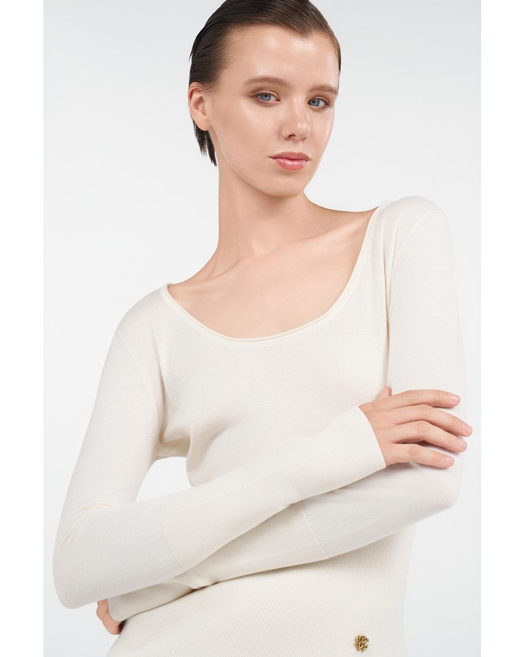Pull En Coton Roberto Cavalli en coloris White
