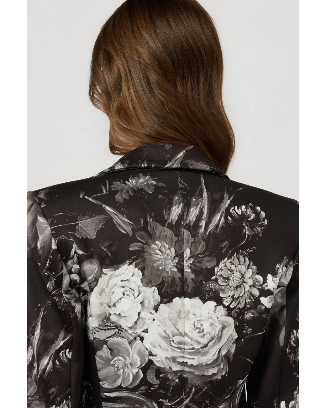 Roberto Cavalli Black Fiammingo Flowers Print Jacket