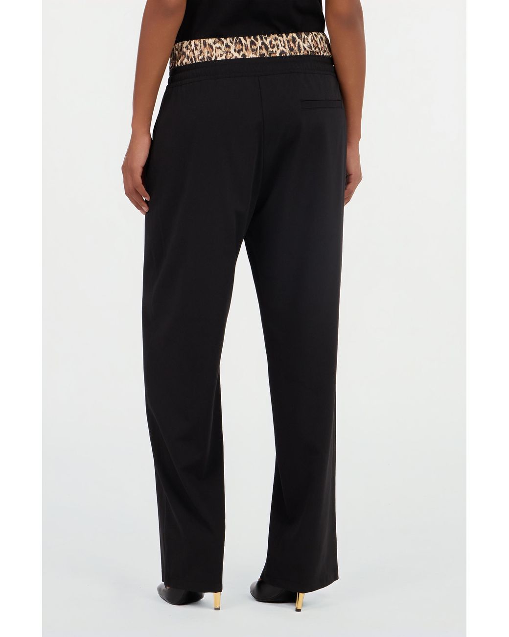 Roberto Cavalli Black Leopard Skin Waist Joggers