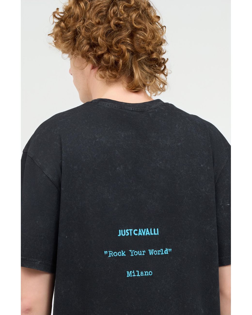 Roberto Cavalli Black T-Shirt With Logo for men