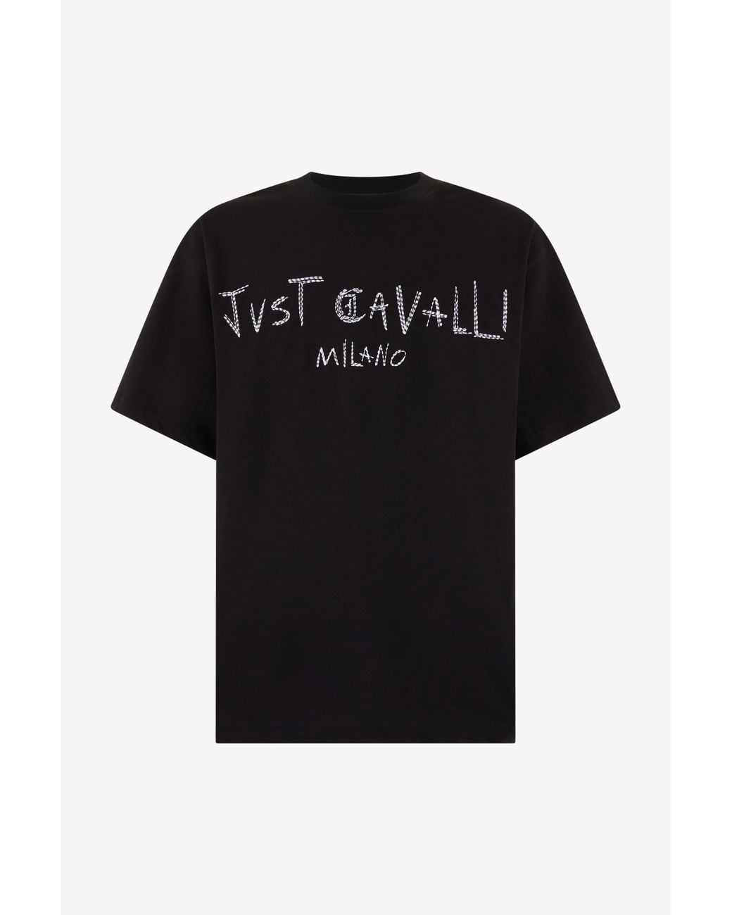Roberto Cavalli Black Short Sleeve Shirt With Logo Patch for men
