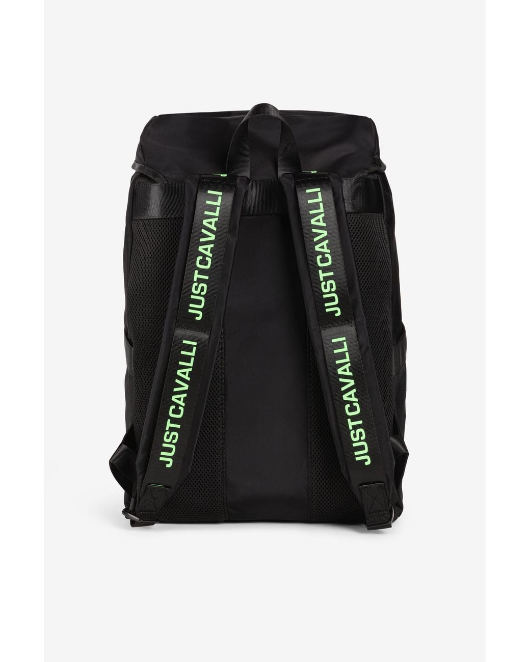 Roberto Cavalli Black Just Cavalli Logo-Print Backpack for men