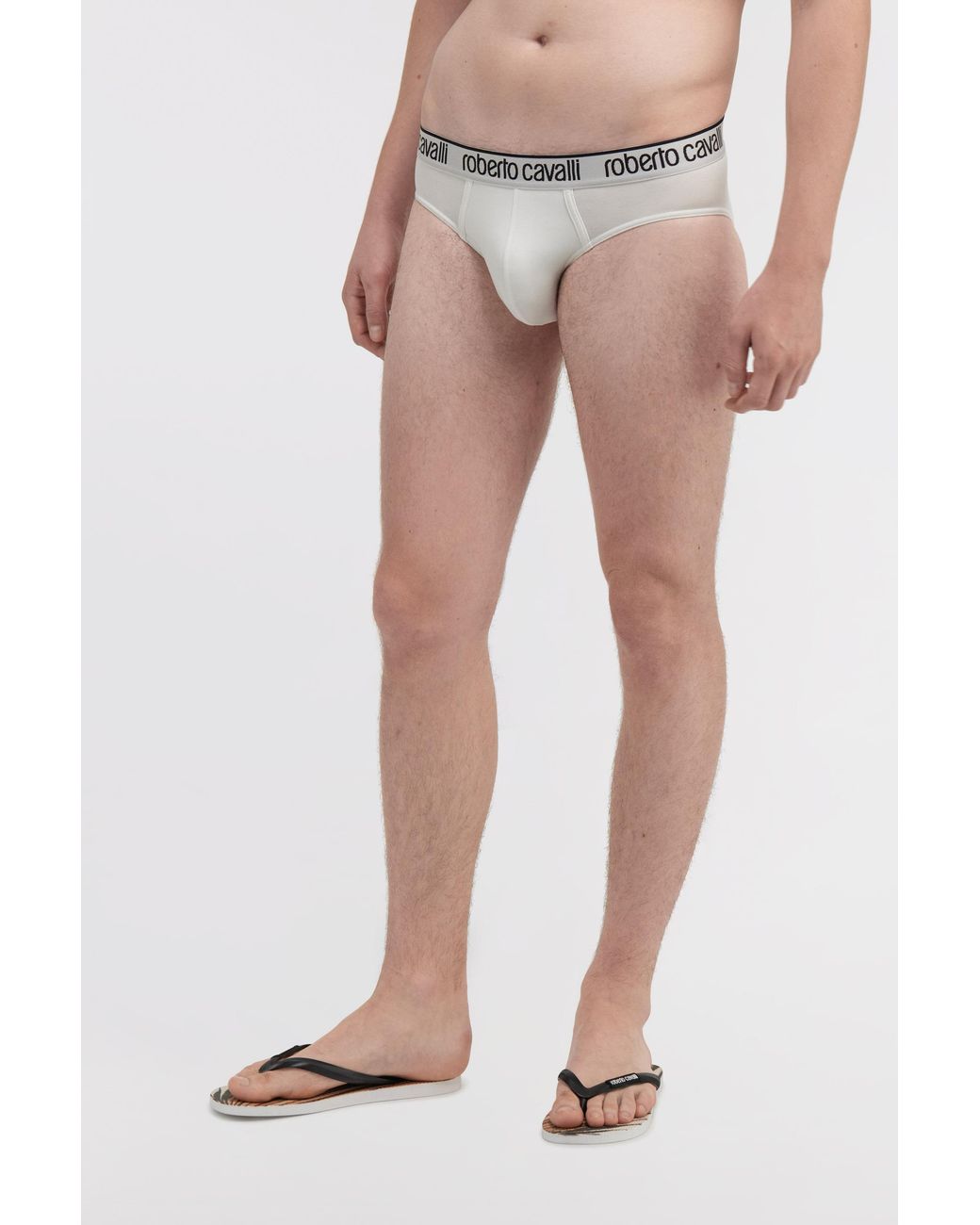 Roberto Cavalli White Logo Briefs for men