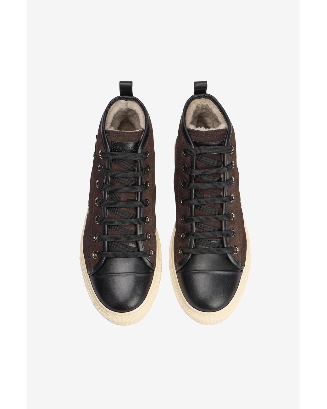 Roberto Cavalli Black High-Top Sneakers Chocolate With Rc Monogram for men
