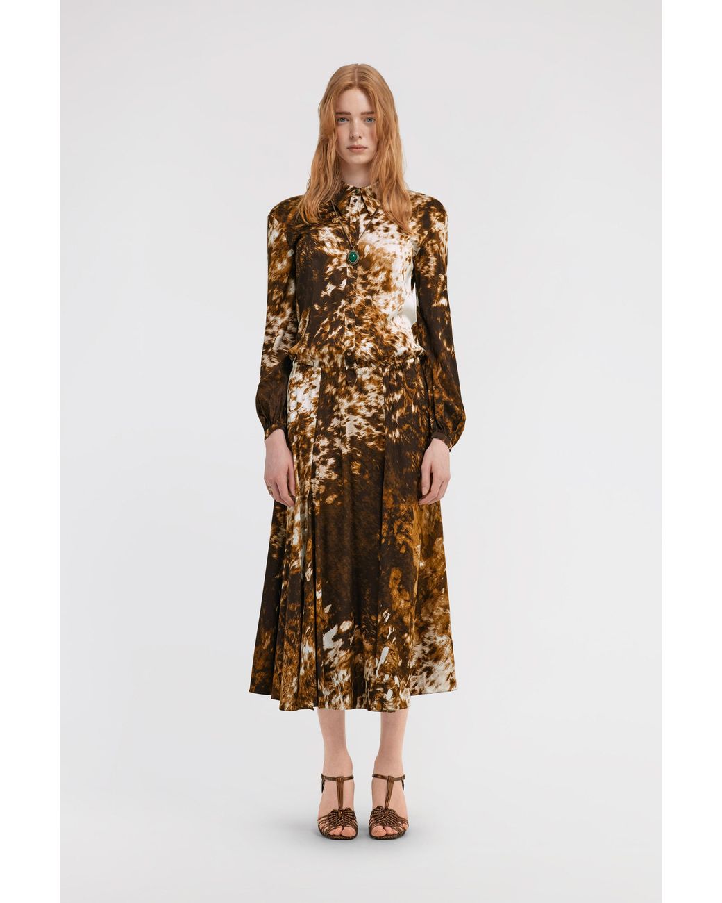 Roberto Cavalli White Appaloosa Print Shirt Dress