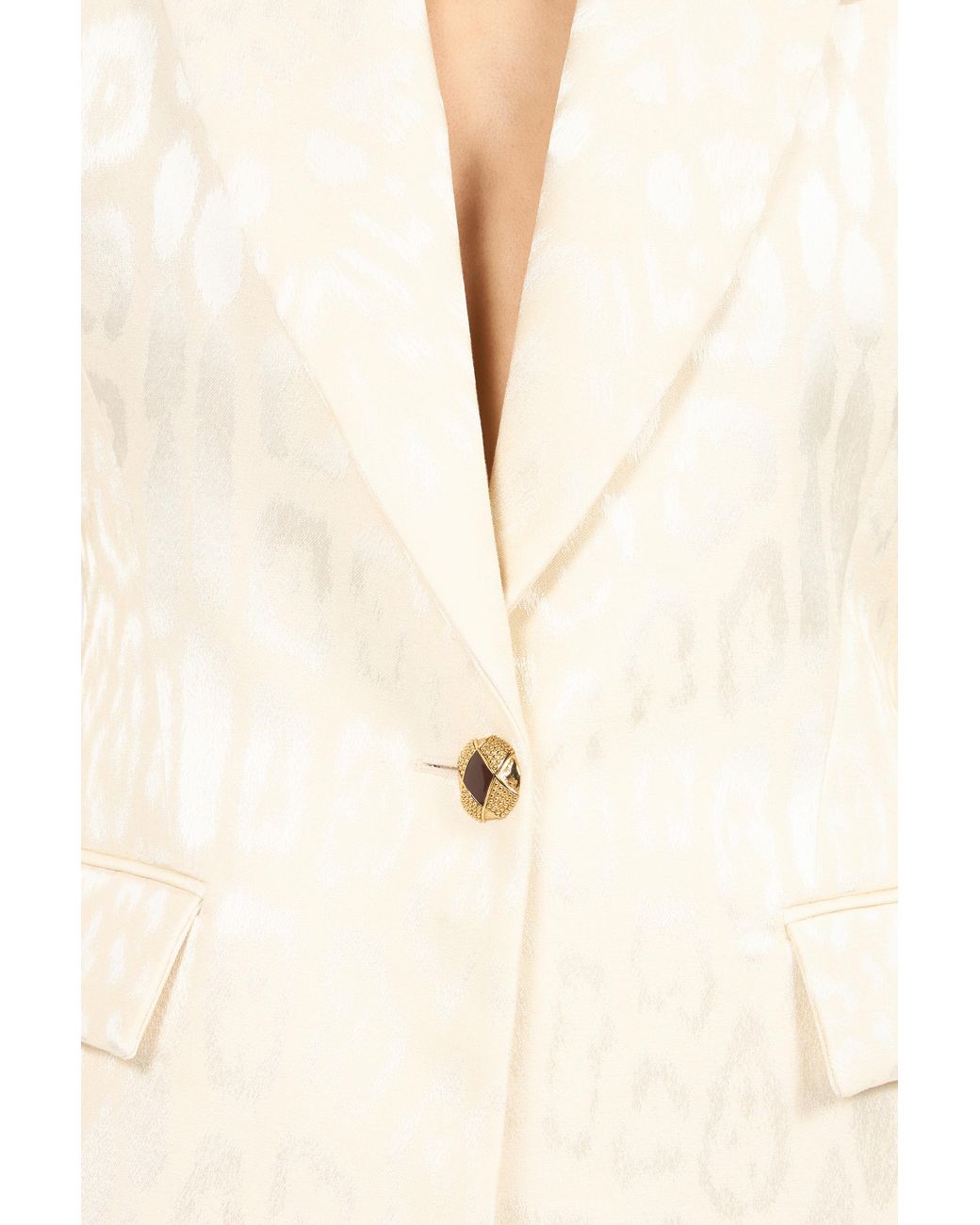 Roberto Cavalli Natural Ivory Jacket With Jaguar Motif