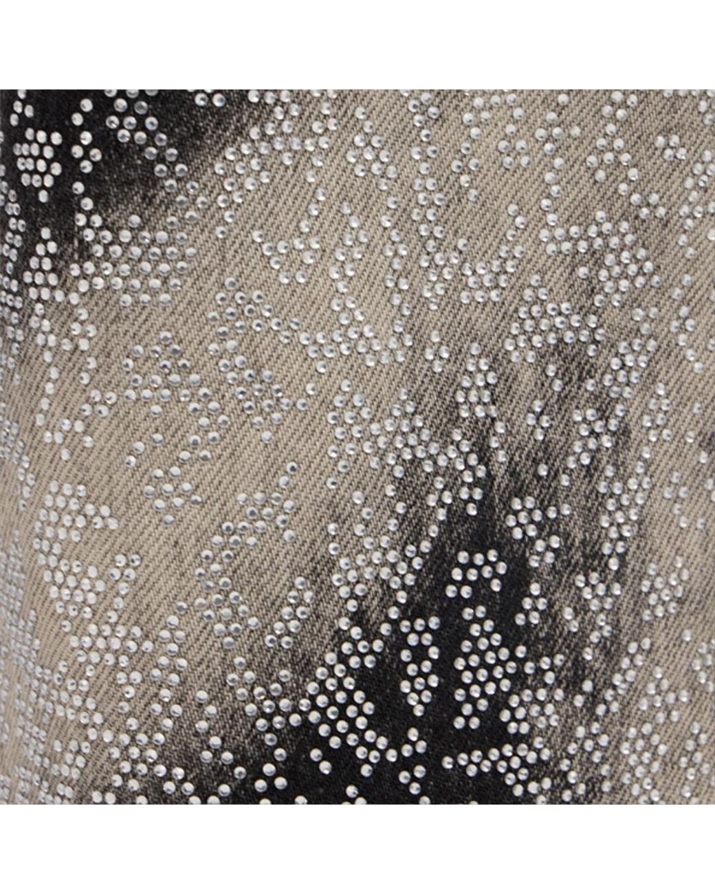 Roberto Cavalli Gray Jeans With Faded Effect And Rhinestones