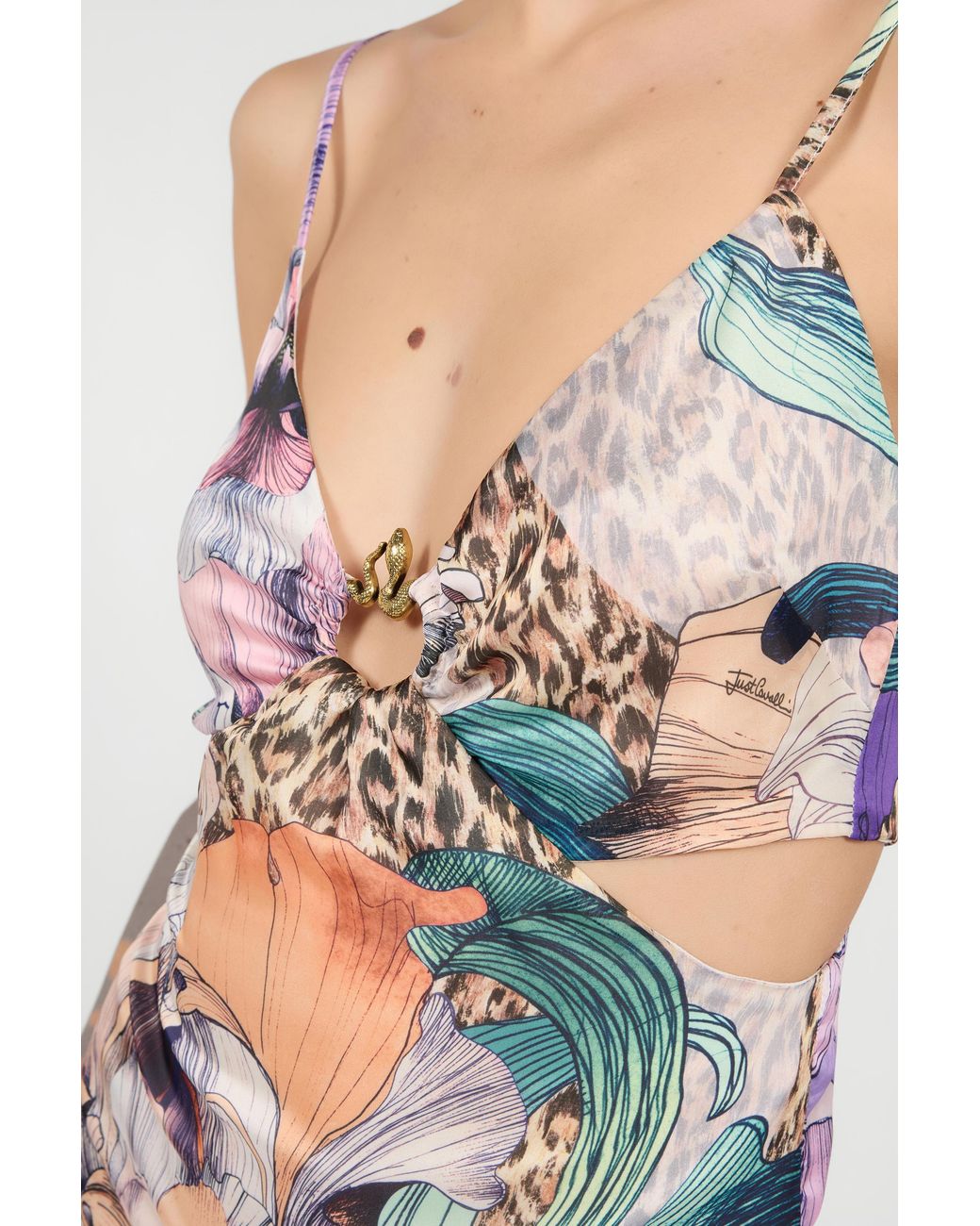 Roberto Cavalli White Flower Print Dress