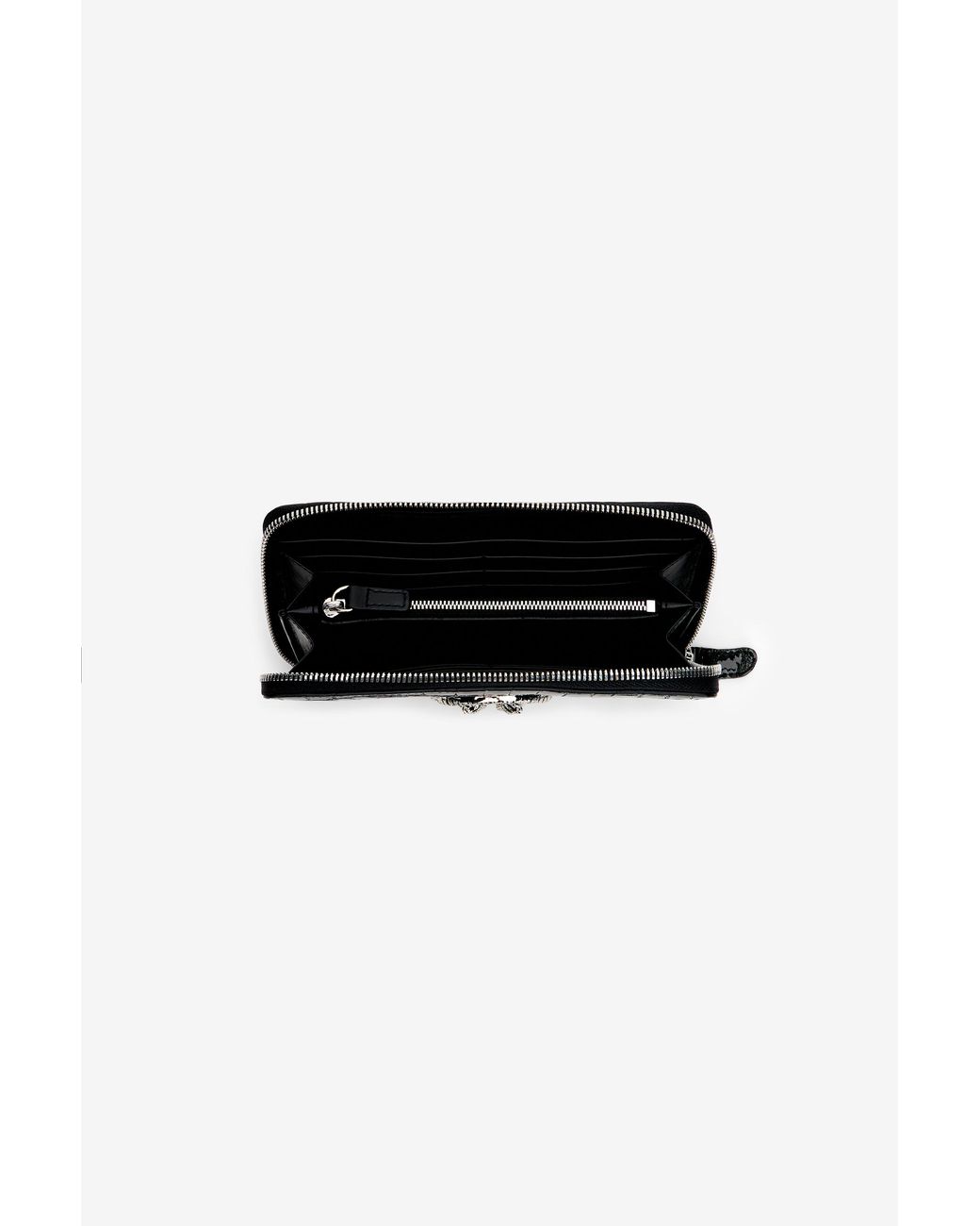 Roberto Cavalli Black Roar Leather Wallet With Zip
