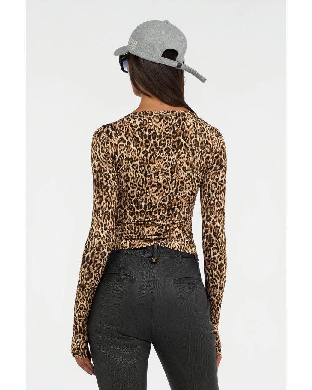 Roberto Cavalli Black Leopard Print T-Shirt