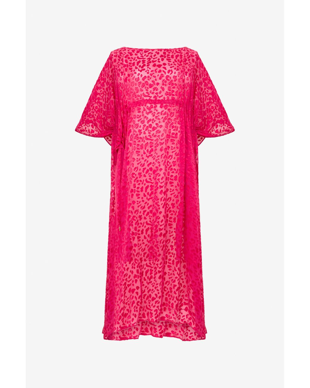 Roberto Cavalli Pink Caftan With Tone-On-Tone Animal Print