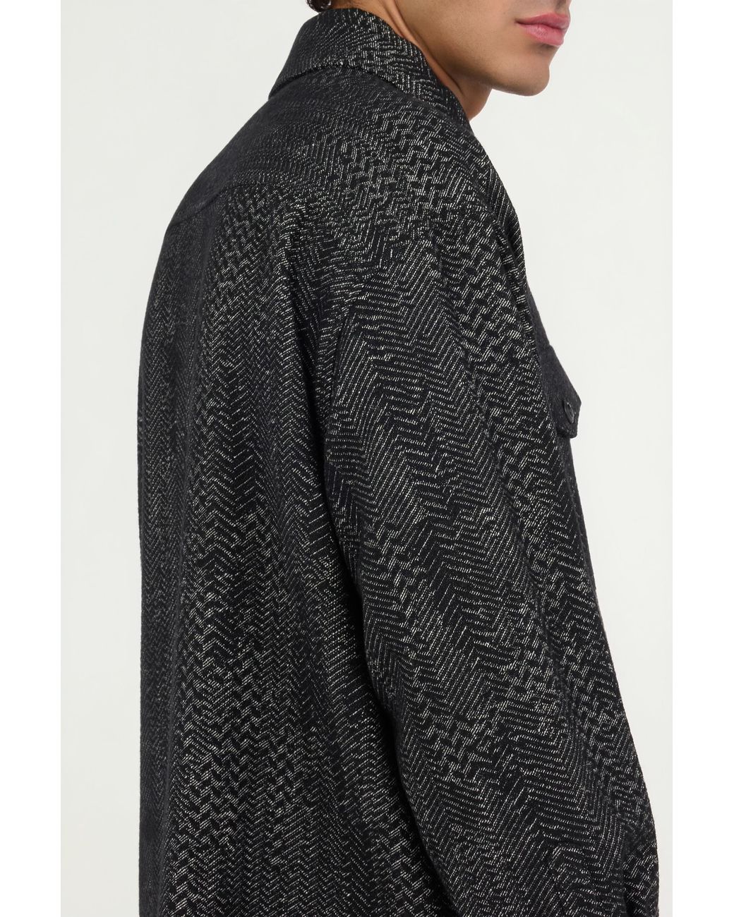 Roberto Cavalli Black Cotton And Wool Zip Overshirt for men