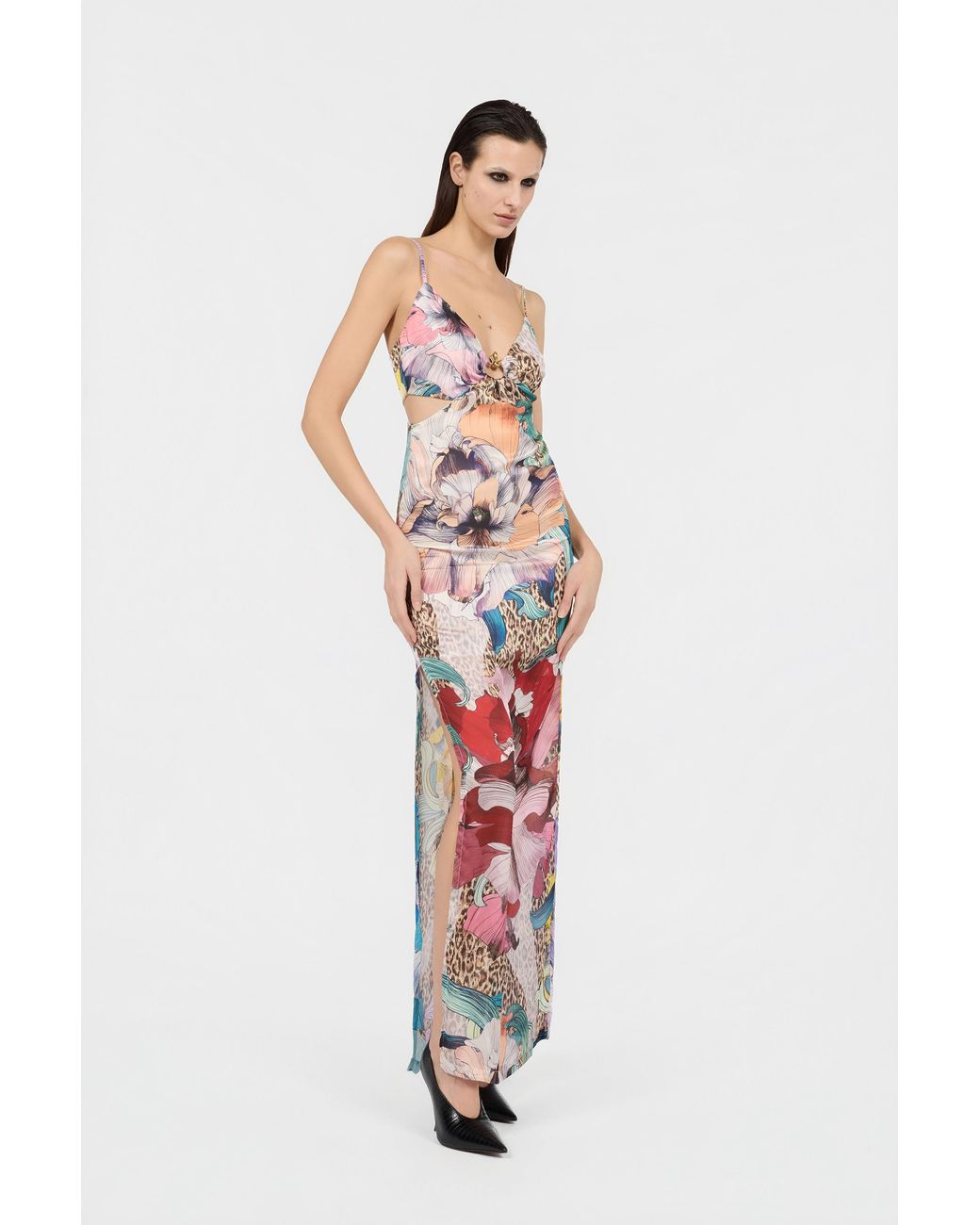 Roberto Cavalli White Flower Print Dress