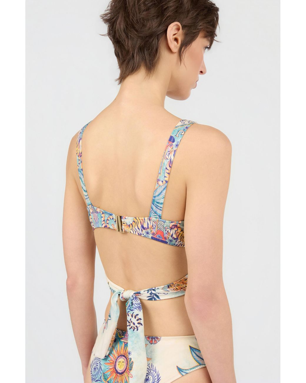 Roberto Cavalli White Tropical Garden Print One-Piece Swimsuit
