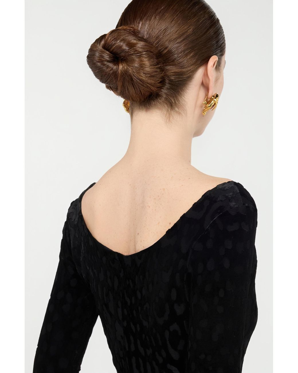 Roberto Cavalli Black Sheath Dress With Jaguar Skin Pattern