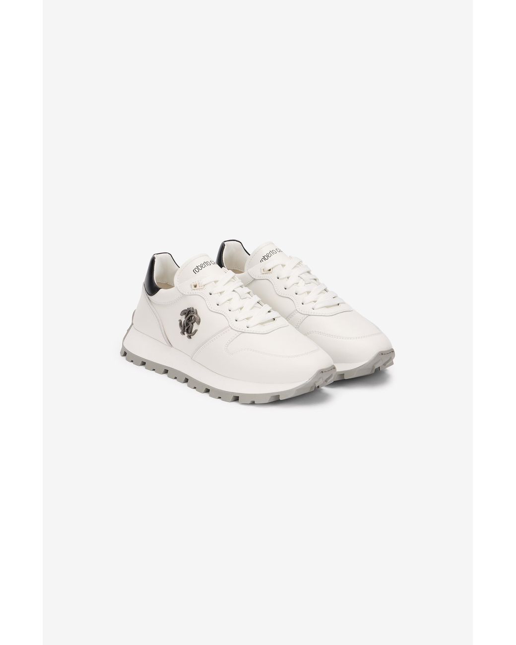 Roberto Cavalli White Sneakers With Rc Monogram for men