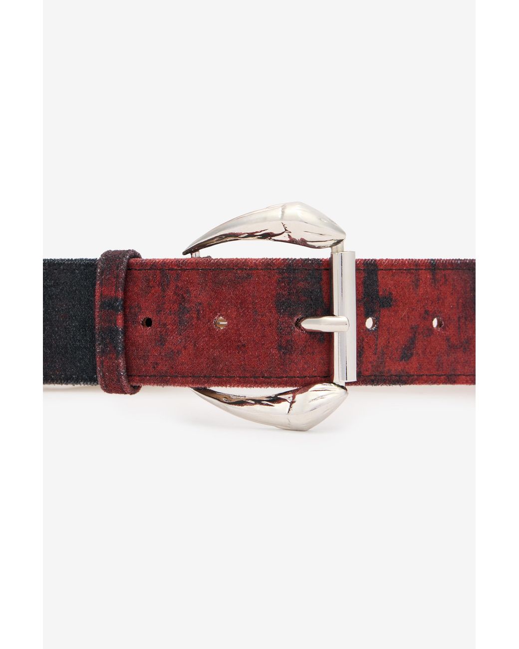 Roberto Cavalli Red Belt With Mottled-Effect Print for men