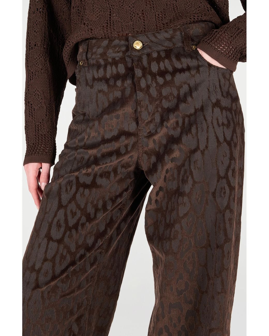 Roberto Cavalli Brown Jaguar Skin Corduroy Pants