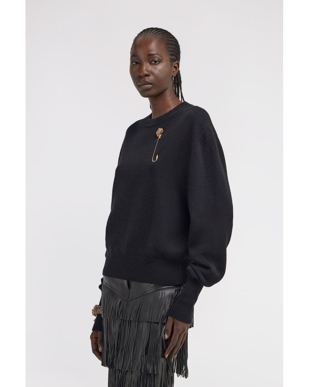 Roberto Cavalli Blue Cropped Knitted Sweater