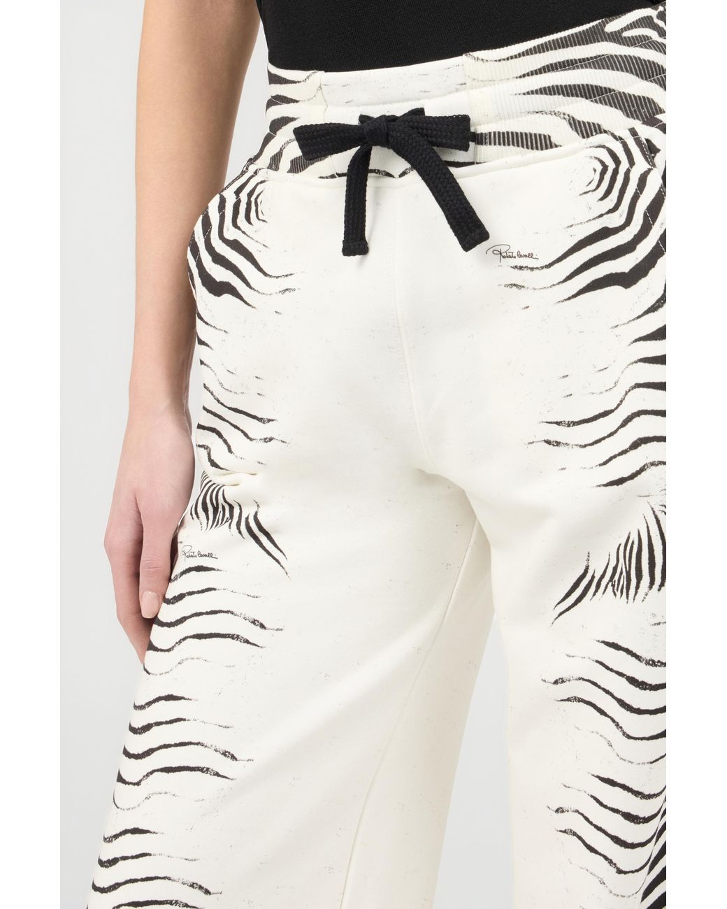 Roberto Cavalli White Zebra Print Trousers