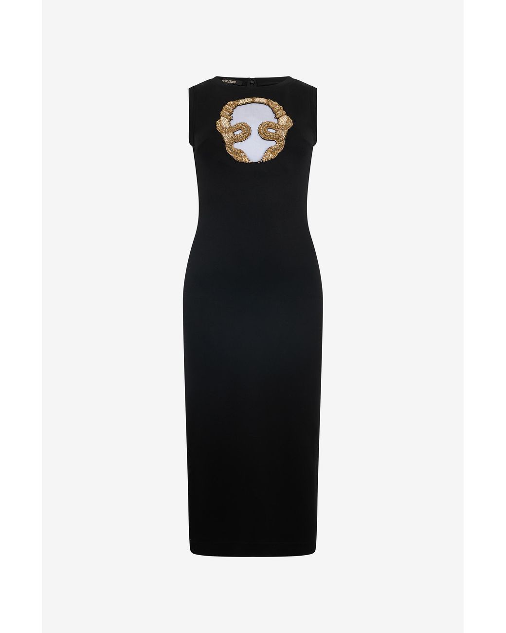 Roberto Cavalli Black Embroidered Dress