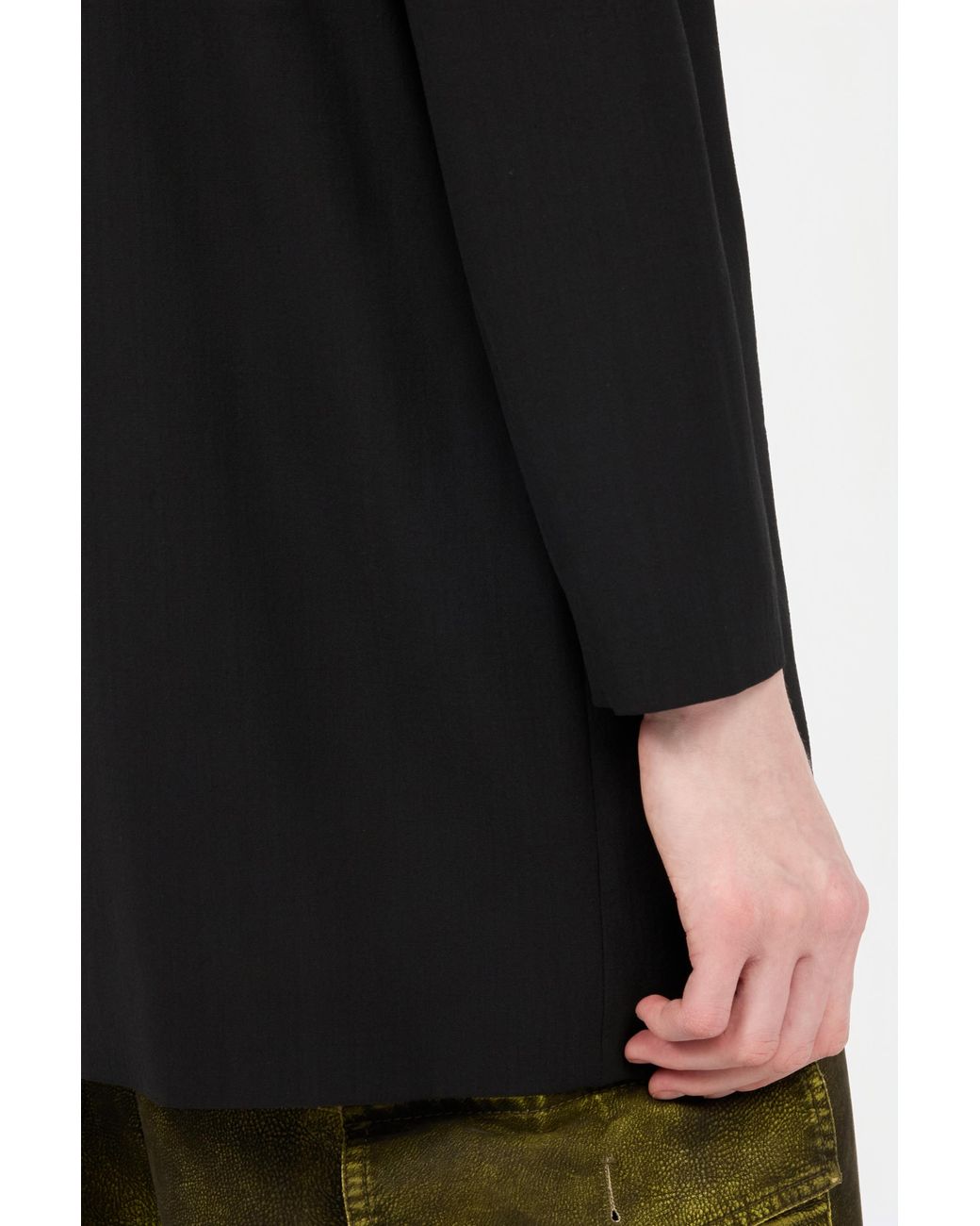Roberto Cavalli Black Long Wool-Blend Shirt