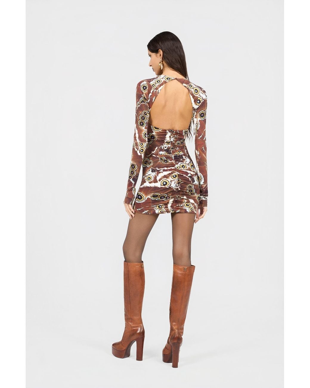 Roberto Cavalli Multicolor Mini Butterfly Print Dress