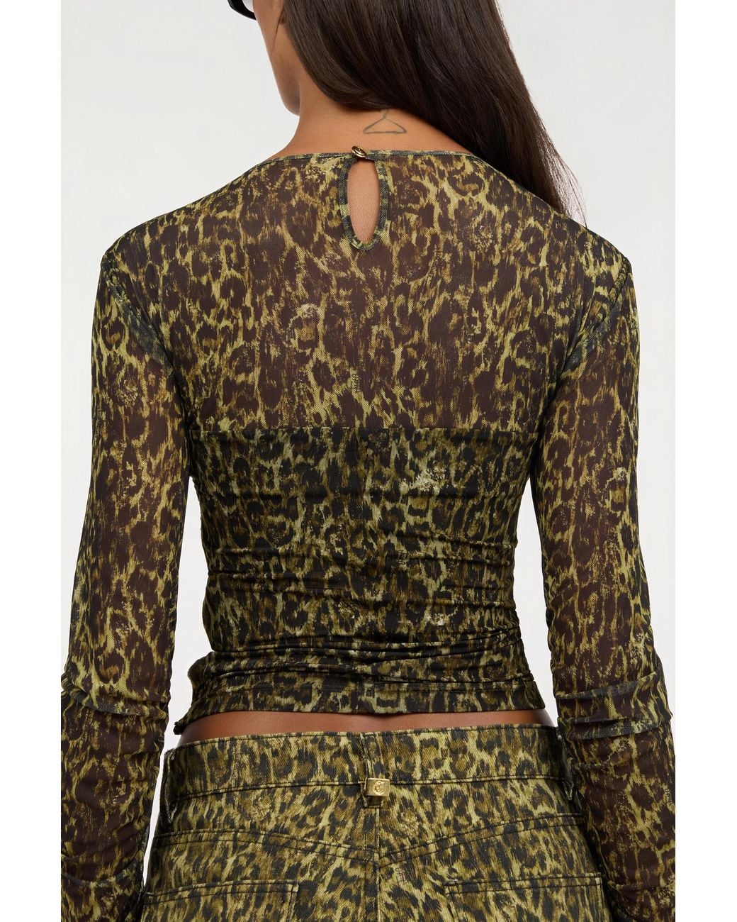 Roberto Cavalli Green Leopard Print T-Shirt