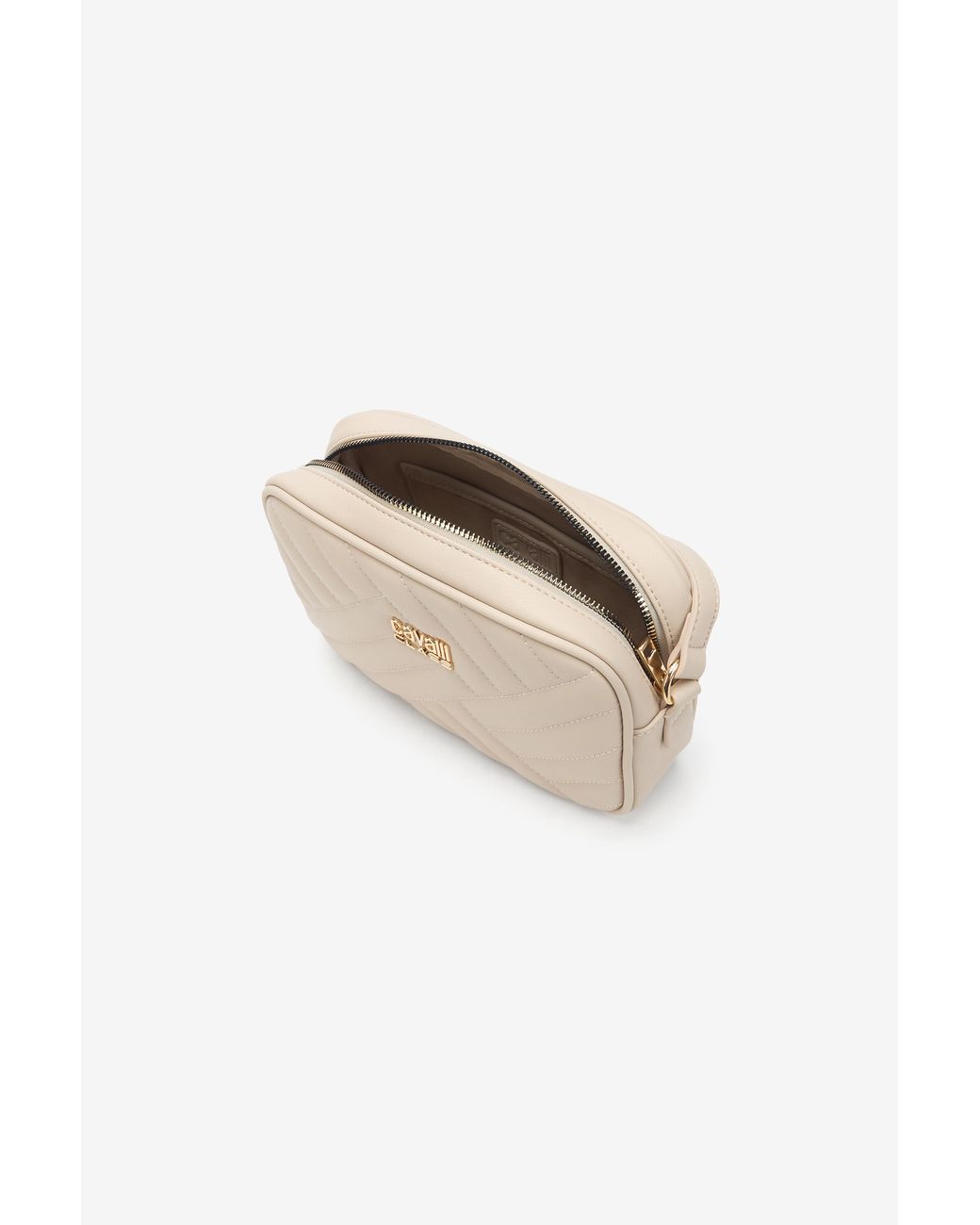 Roberto Cavalli White Quilted Crossbody Bag
