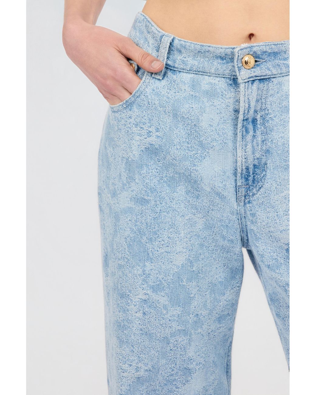 Roberto Cavalli Blue Wide-Leg Denim Trousers