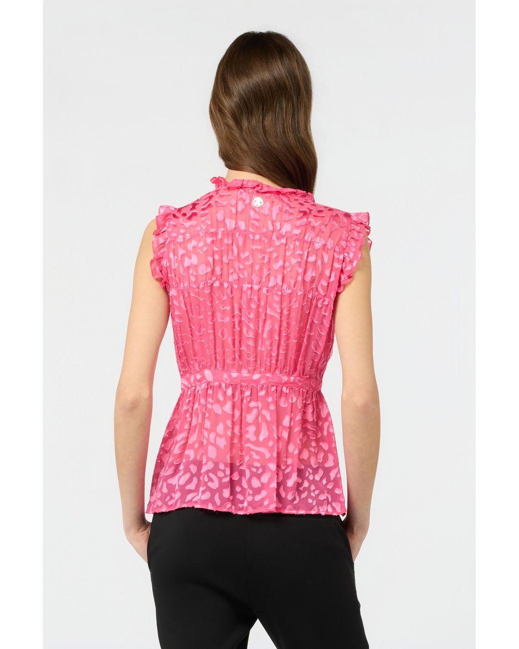 Roberto Cavalli Pink Tone-On-Tone Leopard Shirt