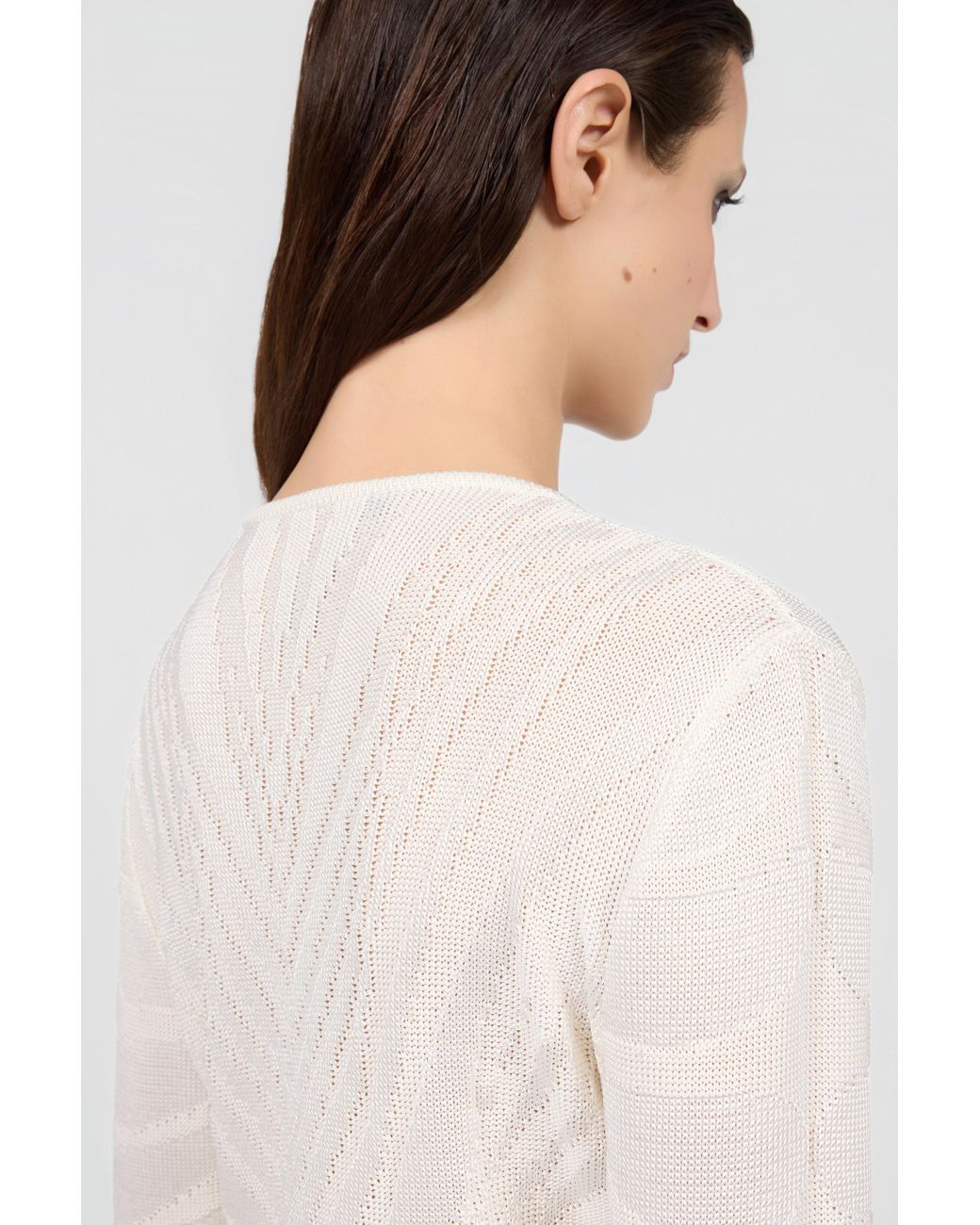 Roberto Cavalli White Knit Cardigan With Ray Motif